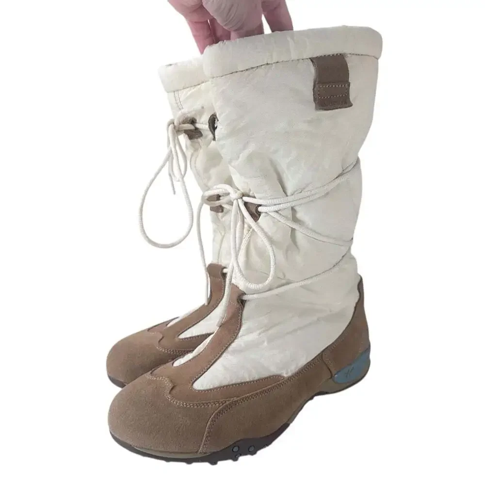 Mephisto Women's Cream and Brown Winter Boots